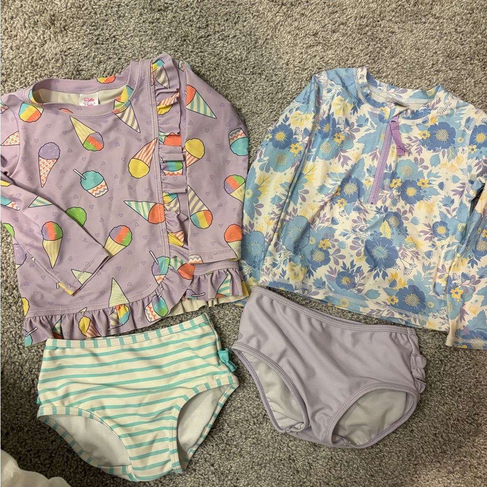 Ice Cream and Floral Kids' Swimwear Set